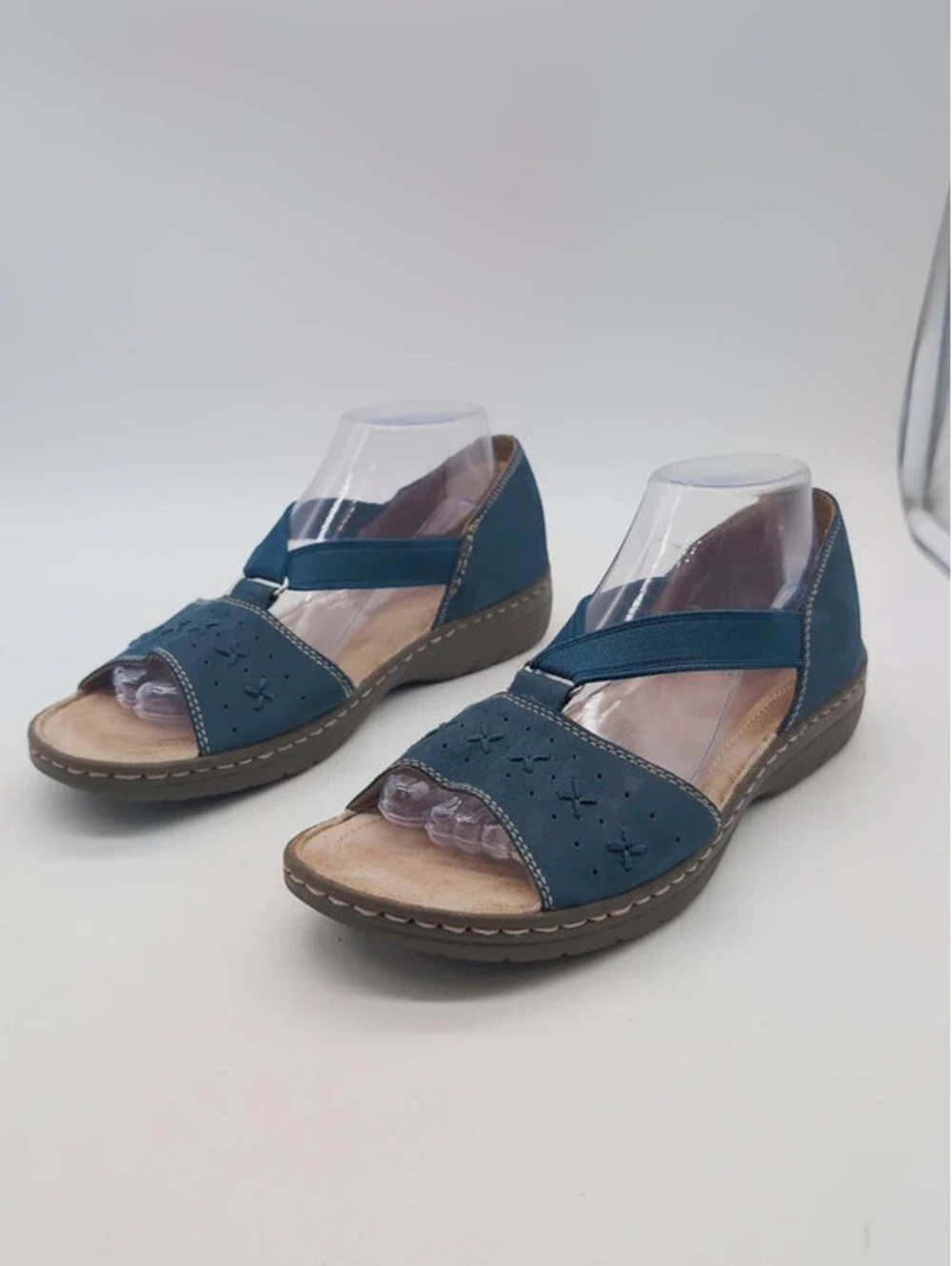 Hotter Comfort Concept Dotty Sandals Blue Suede Size 10